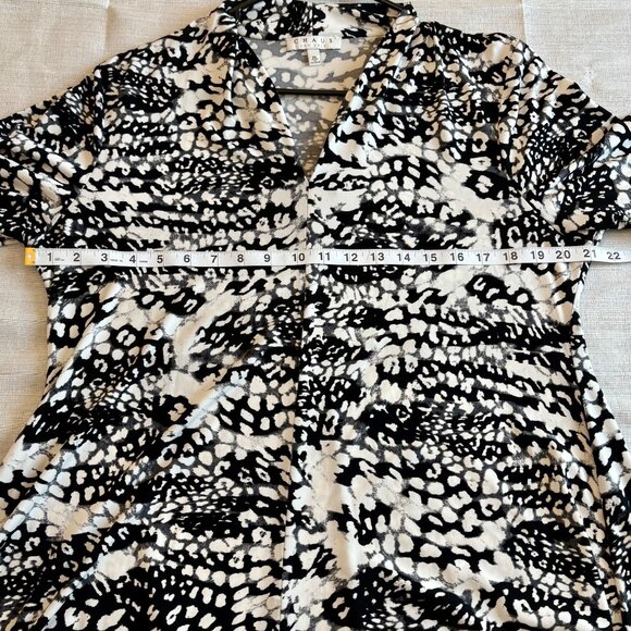 Chaus New York Black & White Womens Tunic Combo Asymmetrical Hem Top Size XL - Picture 6 of 9